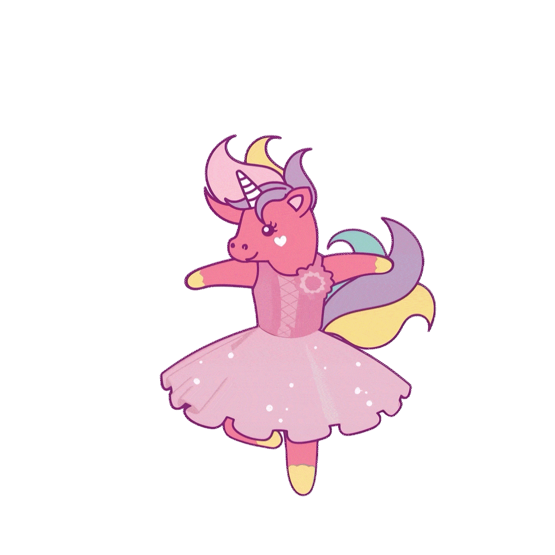 Elise the unicorn ballerina dancing